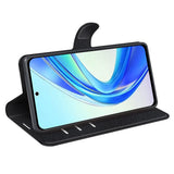 EIDERWOOD Honor X7b / 90 Smart Kunstskinn Flip Deksel m. Kortholder & Ståfunksjon - Svart