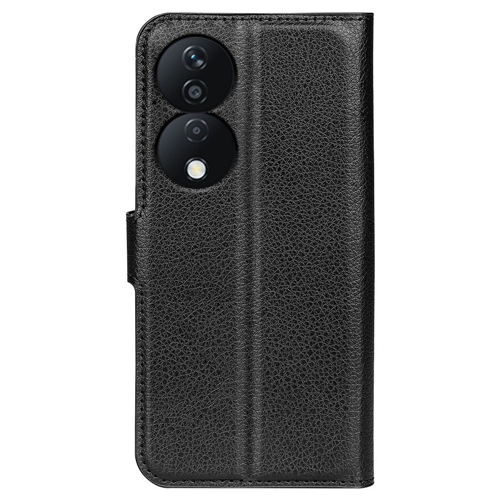 EIDERWOOD Honor X7b / 90 Smart Kunstskinn Flip Deksel m. Kortholder & Ståfunksjon - Svart