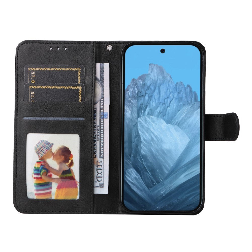 EIDERWOOD Google Pixel 10 / 10 Pro / 9 / 9 Pro Kunstskinn Deksel med Lommebok & Stropp - Svart