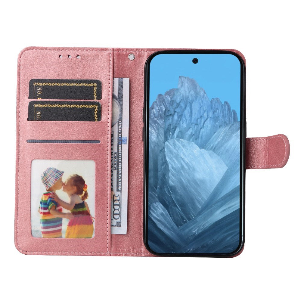 EIDERWOOD Google Pixel 10 / 10 Pro / 9 / 9 Pro Kunstskinn Deksel med Lommebok & Stropp - Rosa