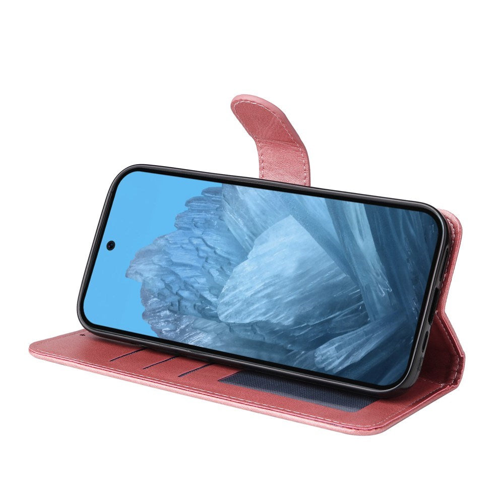 EIDERWOOD Google Pixel 10 / 10 Pro / 9 / 9 Pro Kunstskinn Deksel med Lommebok & Stropp - Rosa