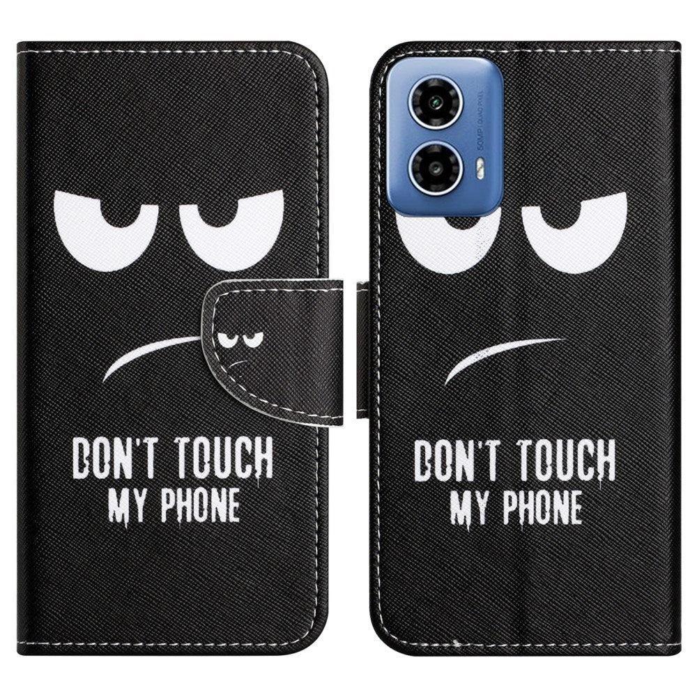 EIDERWOOD Motorola Moto G24 Power Kunstskinn Deksel m. Lommebok og Trykk - "Don't Touch My Phone"