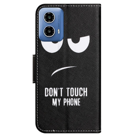 EIDERWOOD Motorola Moto G24 Power Kunstskinn Deksel m. Lommebok og Trykk - "Don't Touch My Phone"