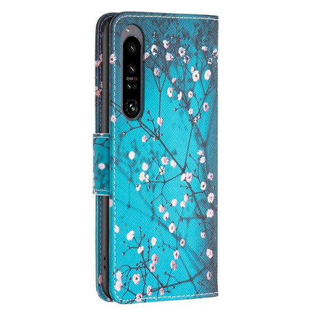 EIDERWOOD Sony Xperia 1 VI Flip Deksel i Skinn med Lommebok og Trykk - Blomstertre