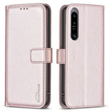 EIDERWOOD Sony Xperia 1 VI Kunst Skinn Flip Deksel m. Stativ & Lommebok - Rose Gold