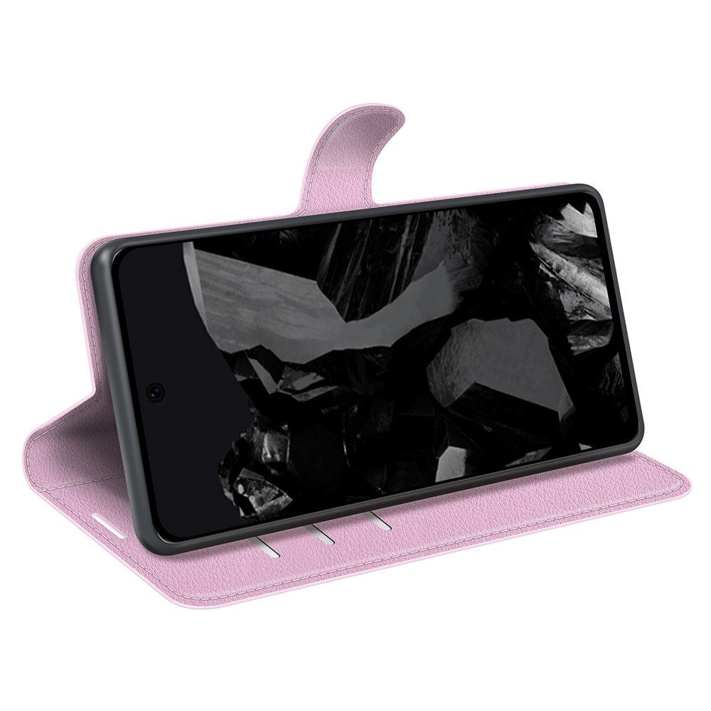 EIDERWOOD Google Pixel 9 Pro XL Litchi Skinn Flip Deksel m. Lommebok - Rosa