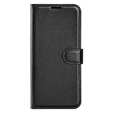 EIDERWOOD Asus Zenfone 11 Ultra PU Litchi Skinn Flip Deksel med Lommebok og Stativfunksjon - Svart