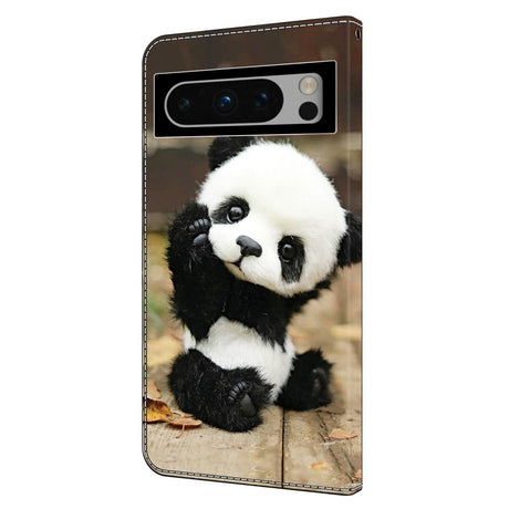 EIDERWOOD Google Pixel 9 Pro XL Kunstskinn Deksel m. Lommebok og Stativ - Panda