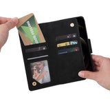 EIDERWOOD iPhone 12 Pro Max Flip Deksel med Kortholder & Glidelåslomme - Svart