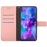 EIDERWOOD Sony Xperia 10 VI Kunst Skinn Flip Deksel med Lommebok og Stropp - Rutedekor - Rosa