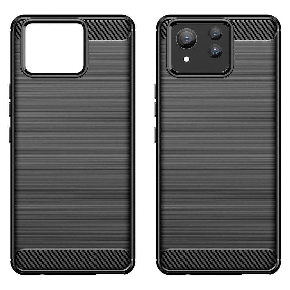 EIDERWOOD Asus Zenfone 11 Ultra Brushed Carbon Fiber Fleksibelt Plast Deksel - Svart