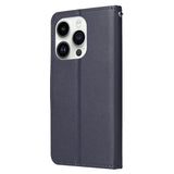 EIDERWOOD iPhone 14 Pro Max Kunstskinn Flip Deksel m. Stropp - Blå