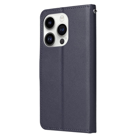 EIDERWOOD iPhone 14 Pro Max Kunstskinn Flip Deksel m. Stropp - Blå