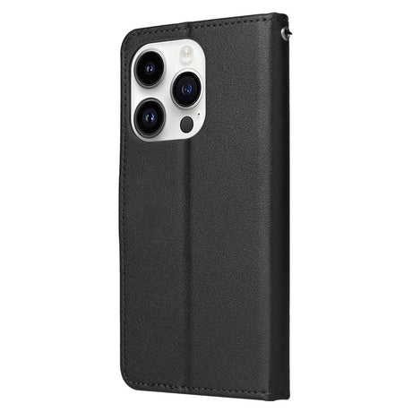 EIDERWOOD iPhone 14 Pro Max Kunstskinn Flip Deksel m. Stropp - Svart