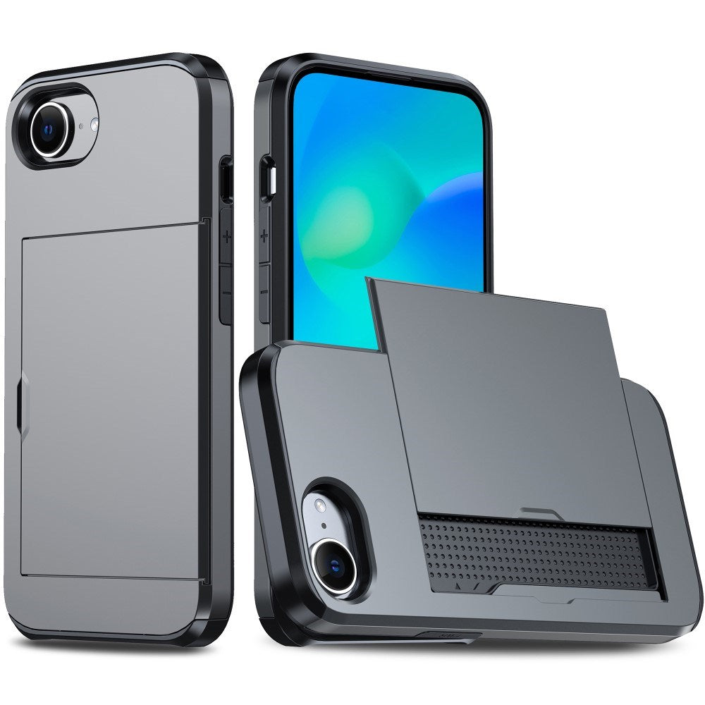 EIDERWOOD iPhone 16e Multifunksjonelt Bakdeksel med Kortholder - Grå