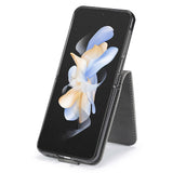 EIDERWOOD Samsung Galaxy Z Flip7 FE / Flip6 Kunstskinn Flip Deksel m. Kortholder & Ståfunksjon - Grå