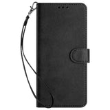 OPPO A77 (5G) / A57 / A57s EIDERWOOD Kunstskinn Flip Deksel m. Stropp - Svart