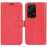 EIDERWOOD Honor 200 Lite Kunstskinn Flip Deksel m. Kortholder & Ståfunksjon - Rød