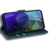 EIDERWOOD iPhone 16e Kunst Skinn Flip Deksel m. Stativ & Pung - Mørkegrønn