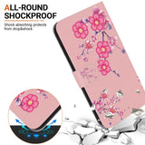 EIDERWOOD iPhone 16e Kunstskinn Deksel med Lommebok og Stropp - Rosa med Blomster