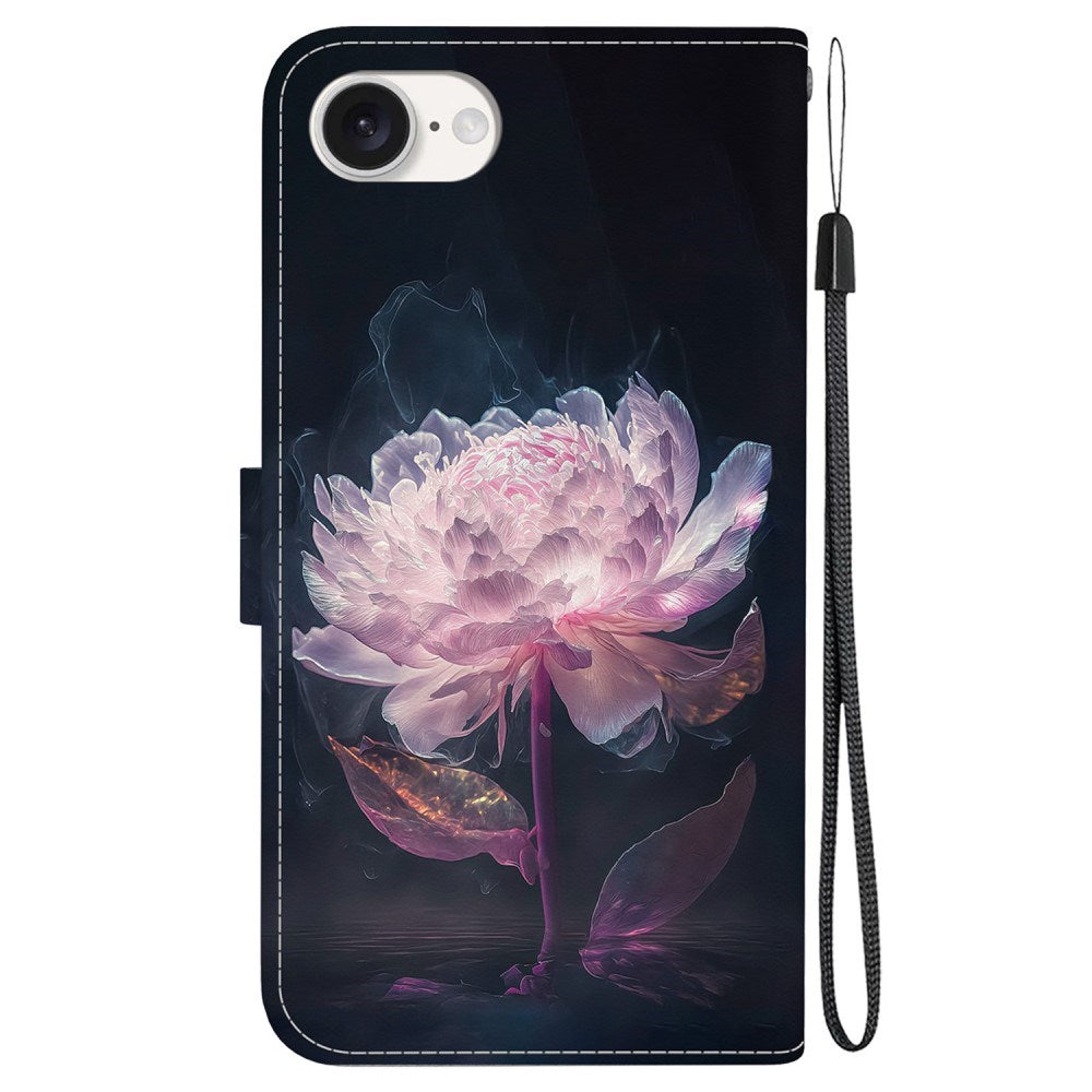 EIDERWOOD iPhone 16e Kunstskinn Deksel med Lommebok og Stropp - Lilla Peon