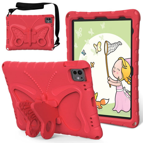 EIDERWOOD iPad Pro 11" (2024) Butterfly Kickstand Barnedeksel - Rød