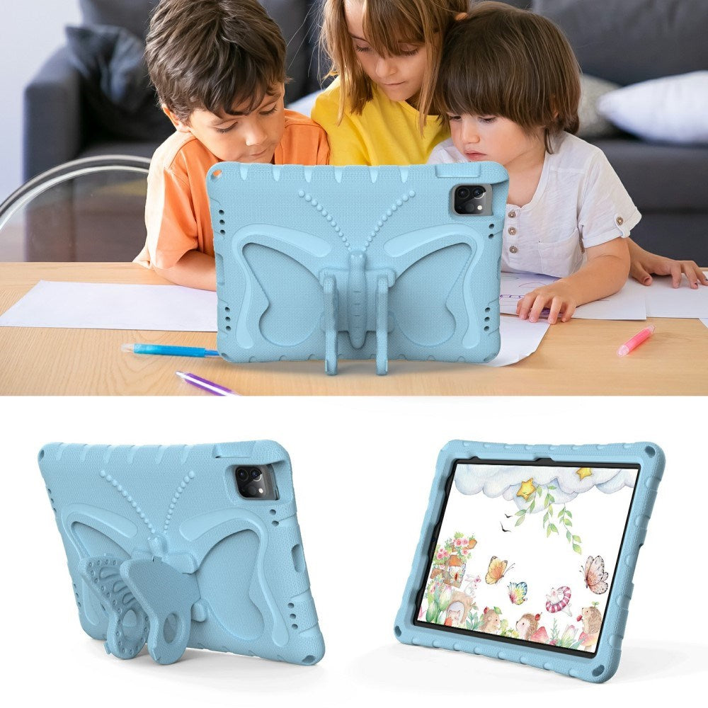 EIDERWOOD iPad Air / Pro 13" (2024) / Pro 12.9" (2022-2018) Butterfly Kickstand Barnedeksel - Lyse Blå