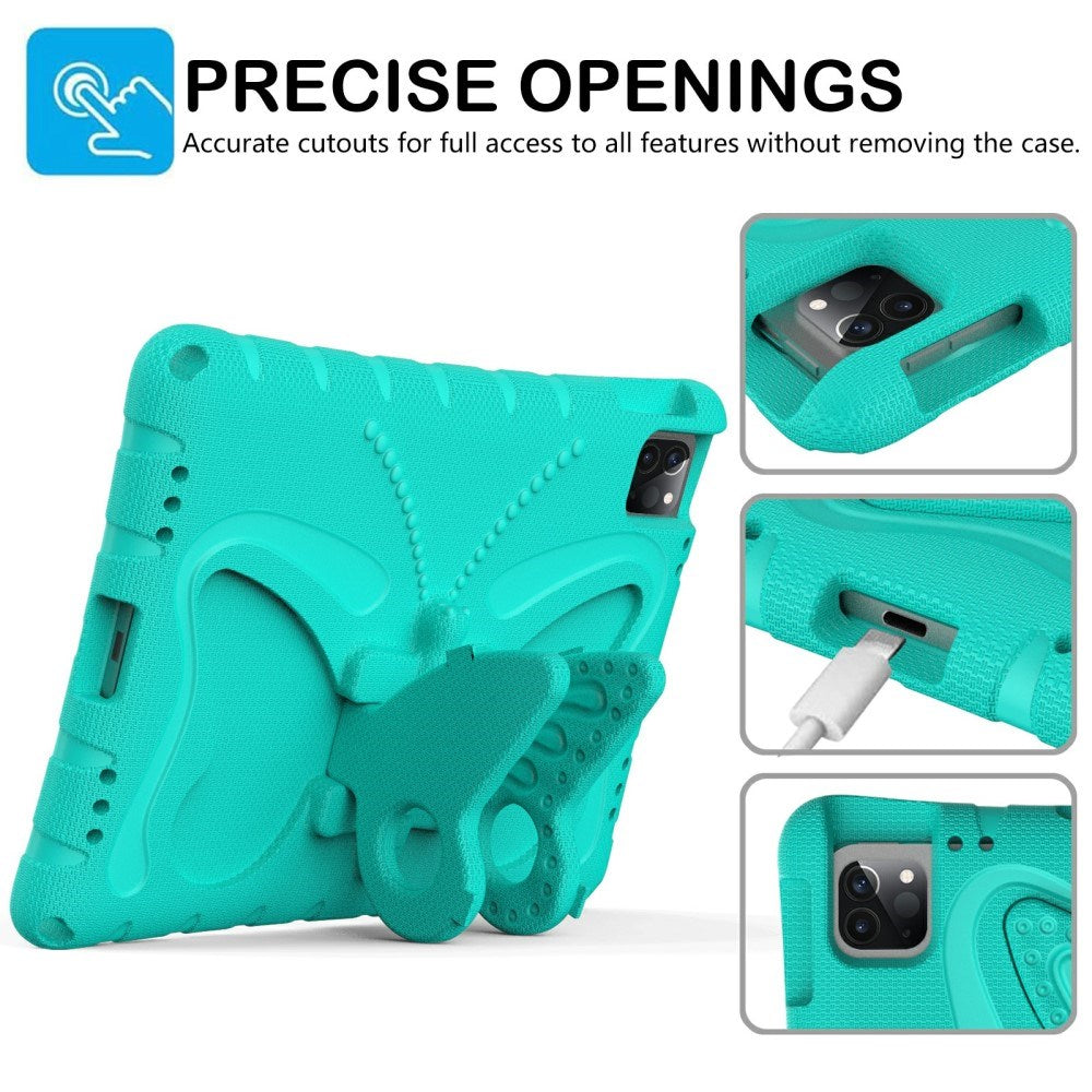 EIDERWOOD iPad Air / Pro 13" (2024) / Pro 12.9" (2022-2018) Butterfly Kickstand Barnedeksel - Mintgrønn