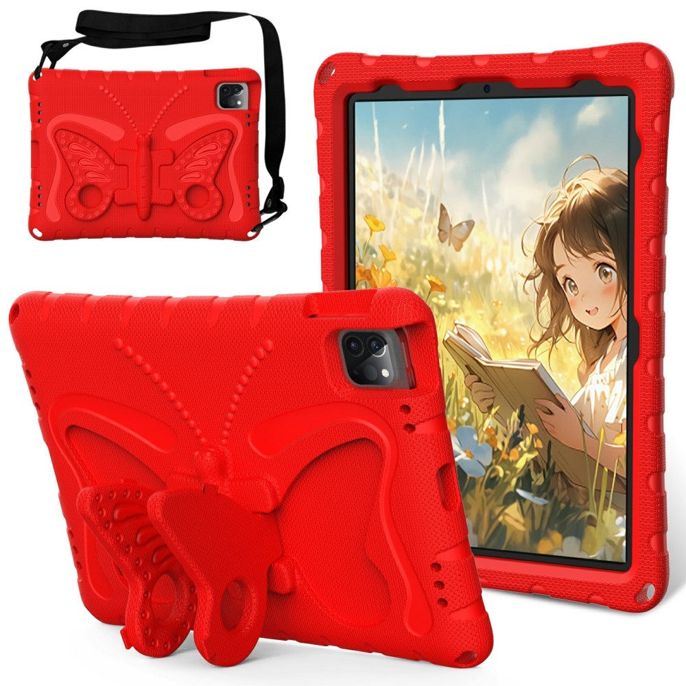 EIDERWOOD iPad Air / Pro 13" (2024) / Pro 12.9" (2022-2018) Butterfly Kickstand Barnedeksel - Rød