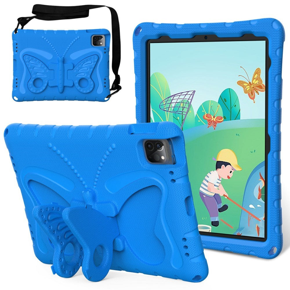 EIDERWOOD iPad Air / Pro 13" (2024) / Pro 12.9" (2022-2018) Butterfly Kickstand Barnedeksel - Blå