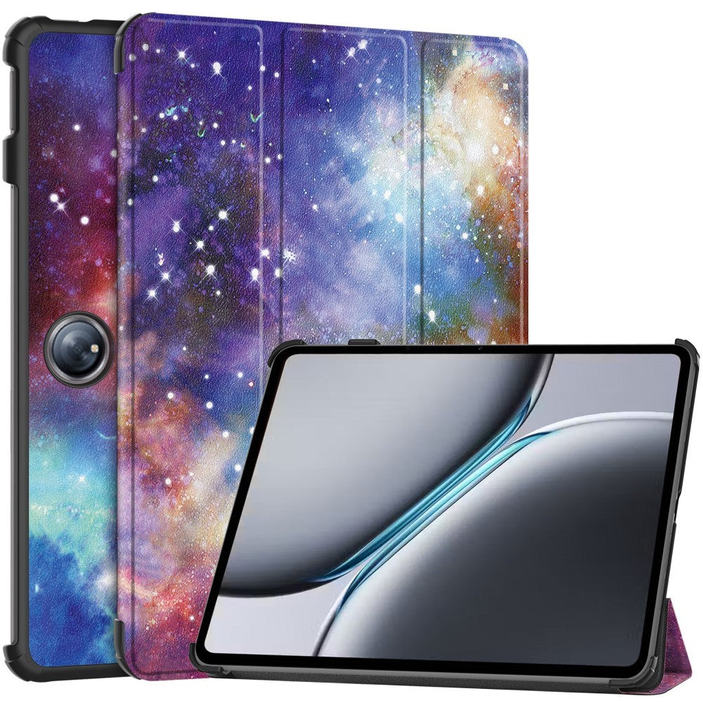 EIDERWOOD OnePlus Pad 2 Tri-Fold Deksel i Kunstskinn med Sleep-Funksjon - Galaxy