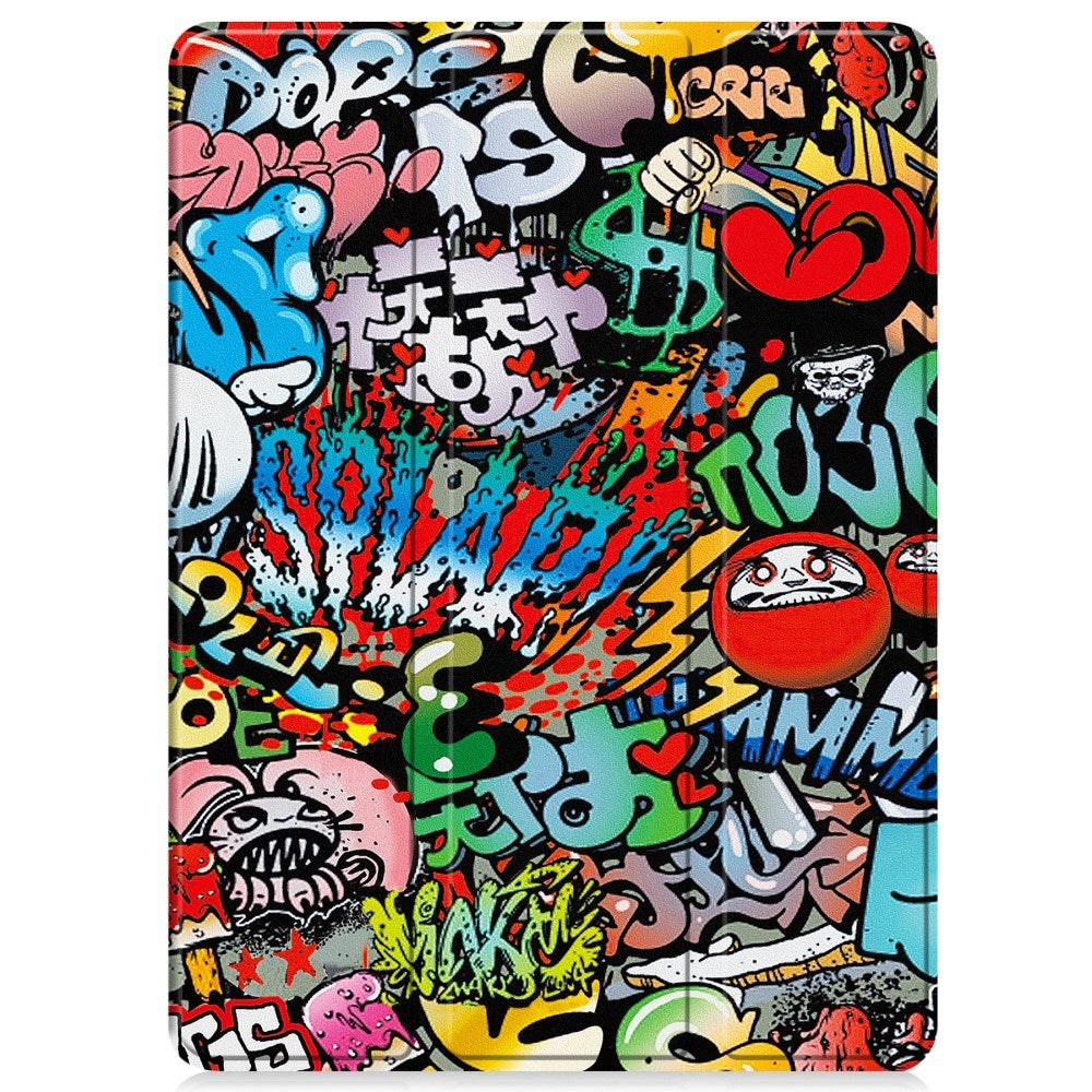 EIDERWOOD OnePlus Pad 2 Tri-Fold Deksel i Kunstskinn med Sleep-Funksjon - Graffiti