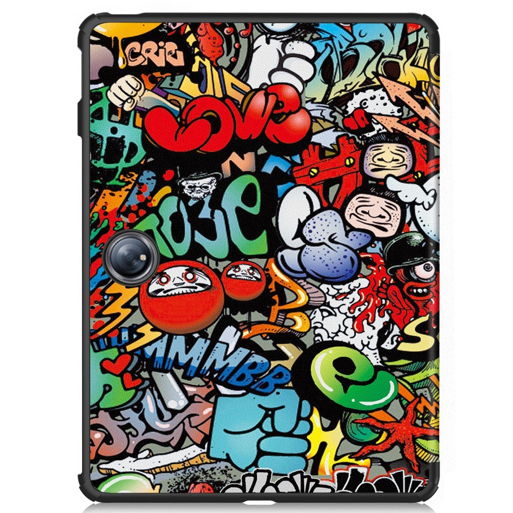 EIDERWOOD OnePlus Pad 2 Tri-Fold Deksel i Kunstskinn med Sleep-Funksjon - Graffiti