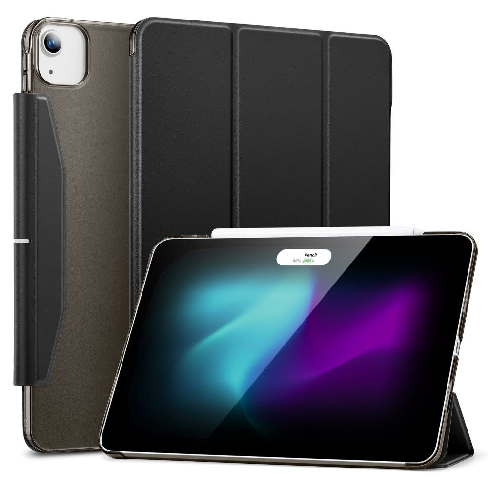 iPad Air 13 (2024) / Pro 12.9 (2022 / 2021) ESR Tri-Fold Flip Deksel med Apple Pencil Holder - Svart