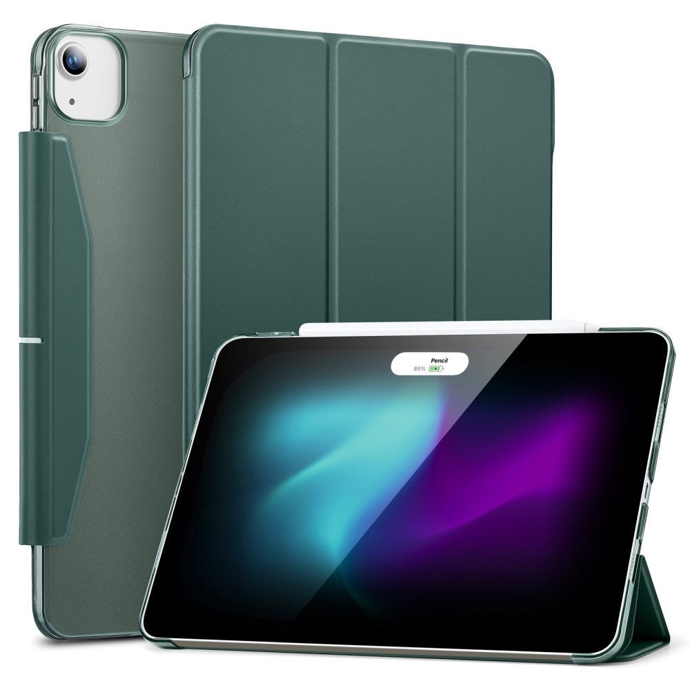 iPad Air 13 (2024) / Pro 12.9 (2022 / 2021) ESR Tri-Fold Flip Deksel med Apple Pencil 
Holder - Grønn