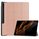 EIDERWOOD Samsung Galaxy Tab S10 Ultra Tri-Fold Kunstskinn Deksel m. Stativfunksjon - Rose Gull