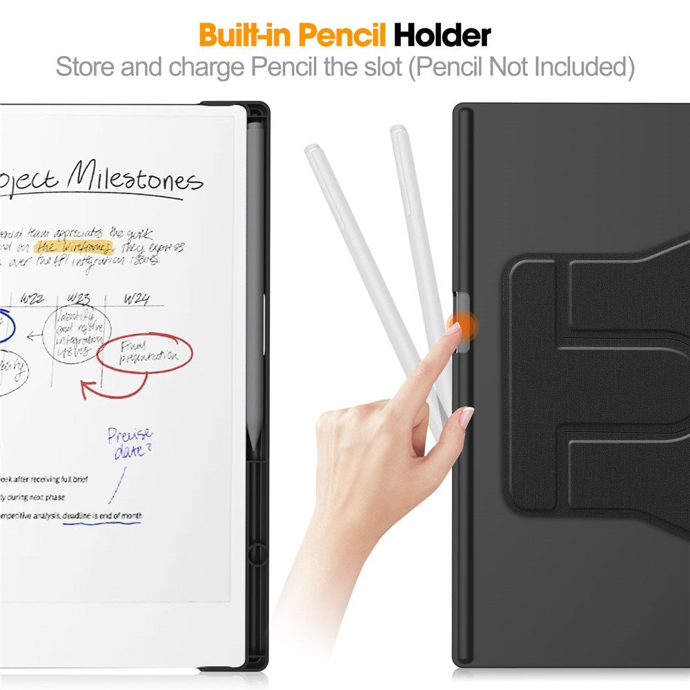 EIDERWOOD ReMarkable Paper Pro Kunstskinn Plast Deksel m. Penne Holder - Svart