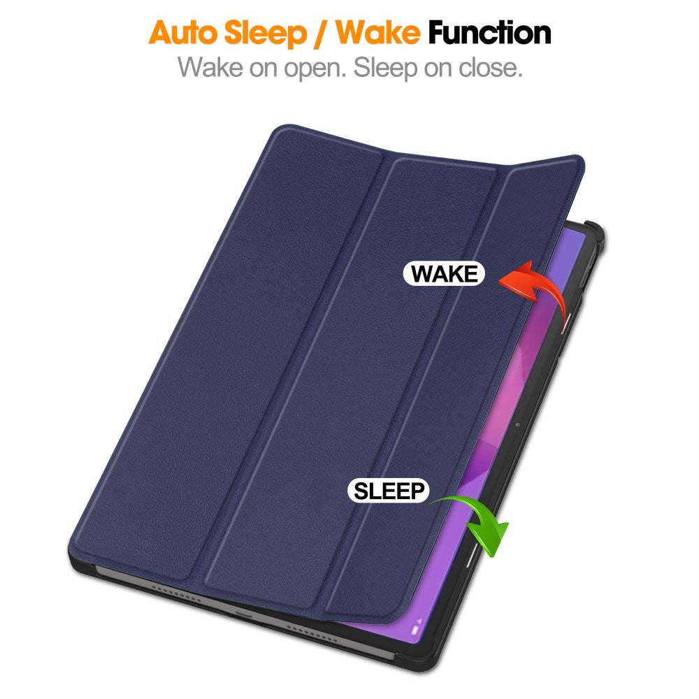 EIDERWOOD Lenovo IdeaTab Pro Kunstskinn Flip Deksel m. Stativfunksjon & Pencil Holder - Blå