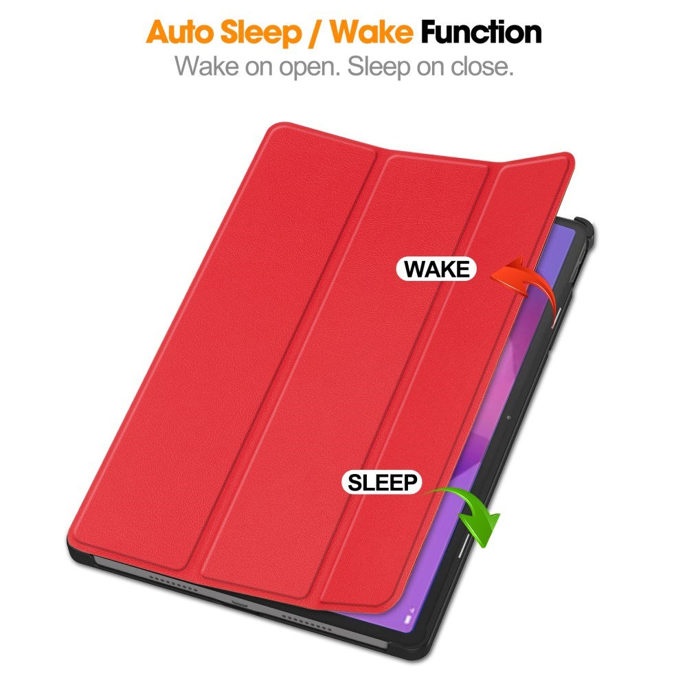EIDERWOOD Lenovo IdeaTab Pro Kunstskinn Flip Deksel m. Stativfunksjon & Pencil Holder - Rød