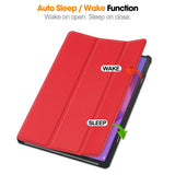 EIDERWOOD Lenovo IdeaTab Pro Kunstskinn Flip Deksel m. Stativfunksjon & Pencil Holder - Rød