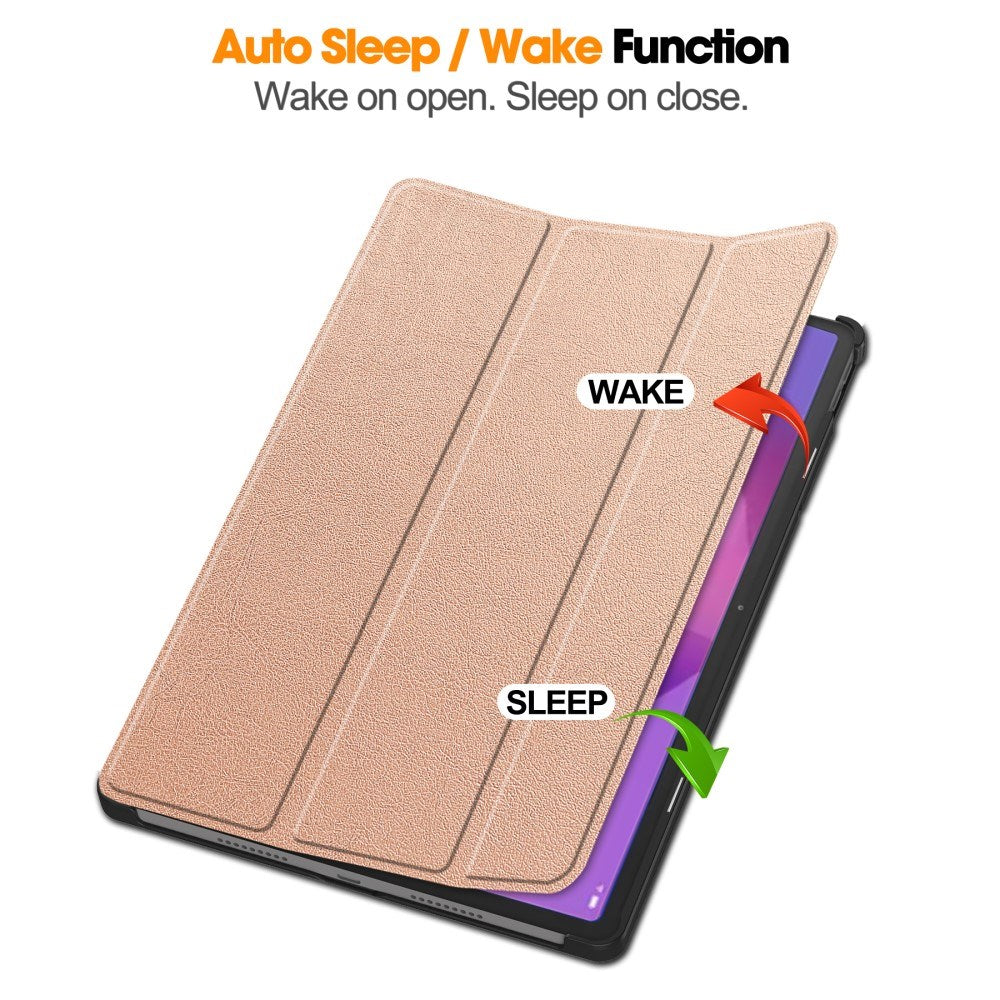 EIDERWOOD Lenovo IdeaTab Pro Kunstskinn Flip Deksel m. Stativfunksjon & Pencil Holder - Rose Gold