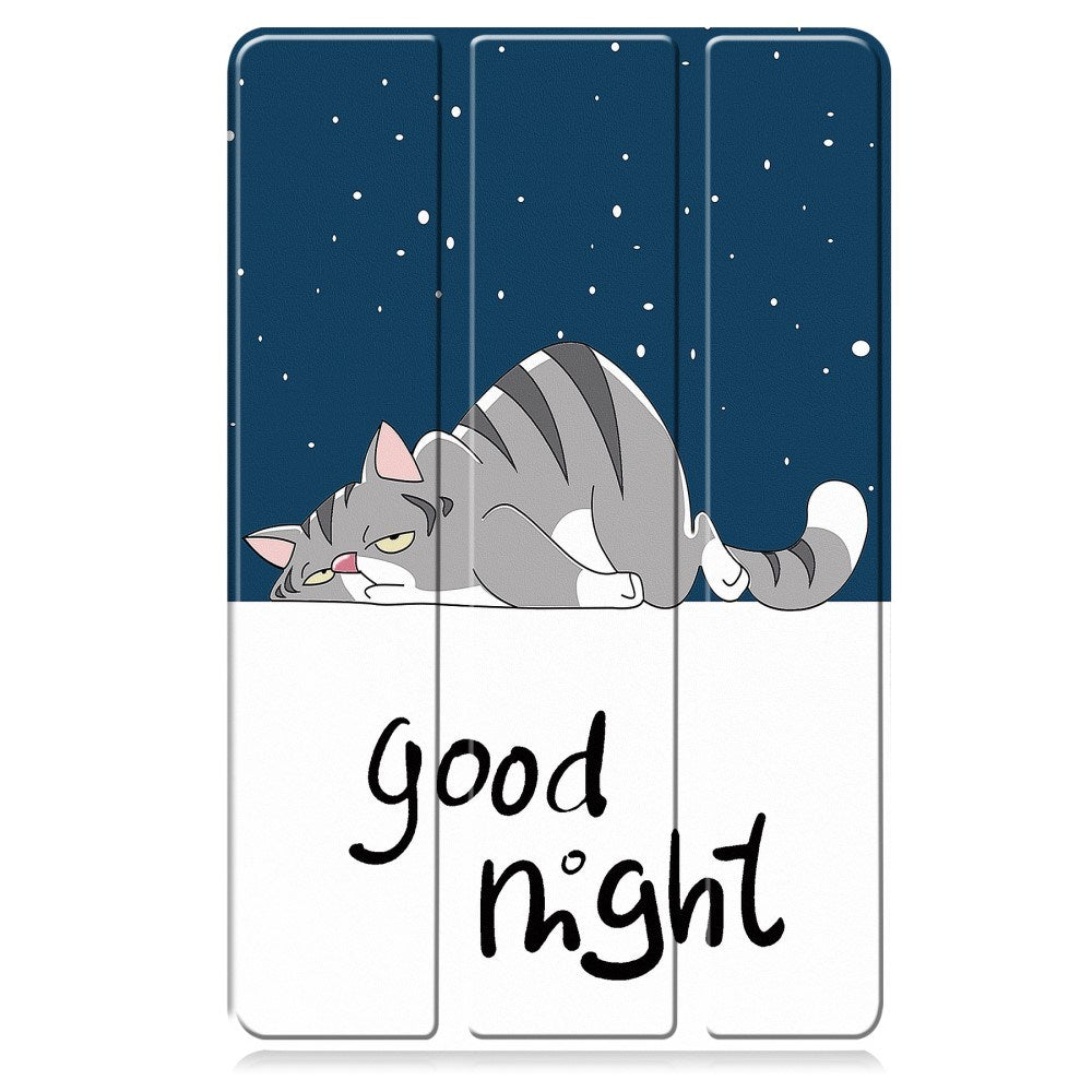 EIDERWOOD Lenovo IdeaTab Pro Tri-Fold Kunstskinn Flip Deksel m. Mønster - Katt