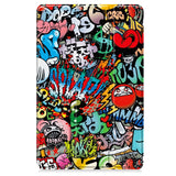 EIDERWOOD Lenovo IdeaTab Pro Tri-Fold Kunstskinn Flip Deksel m. Mønster - Graffiti