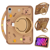 iPad Mini (2024 / 2021) EIDERWOOD Silikon Deksel m. Roterende Kickstand - Capybara