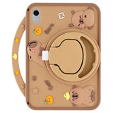 iPad Mini (2024 / 2021) EIDERWOOD Silikon Deksel m. Roterende Kickstand - Capybara