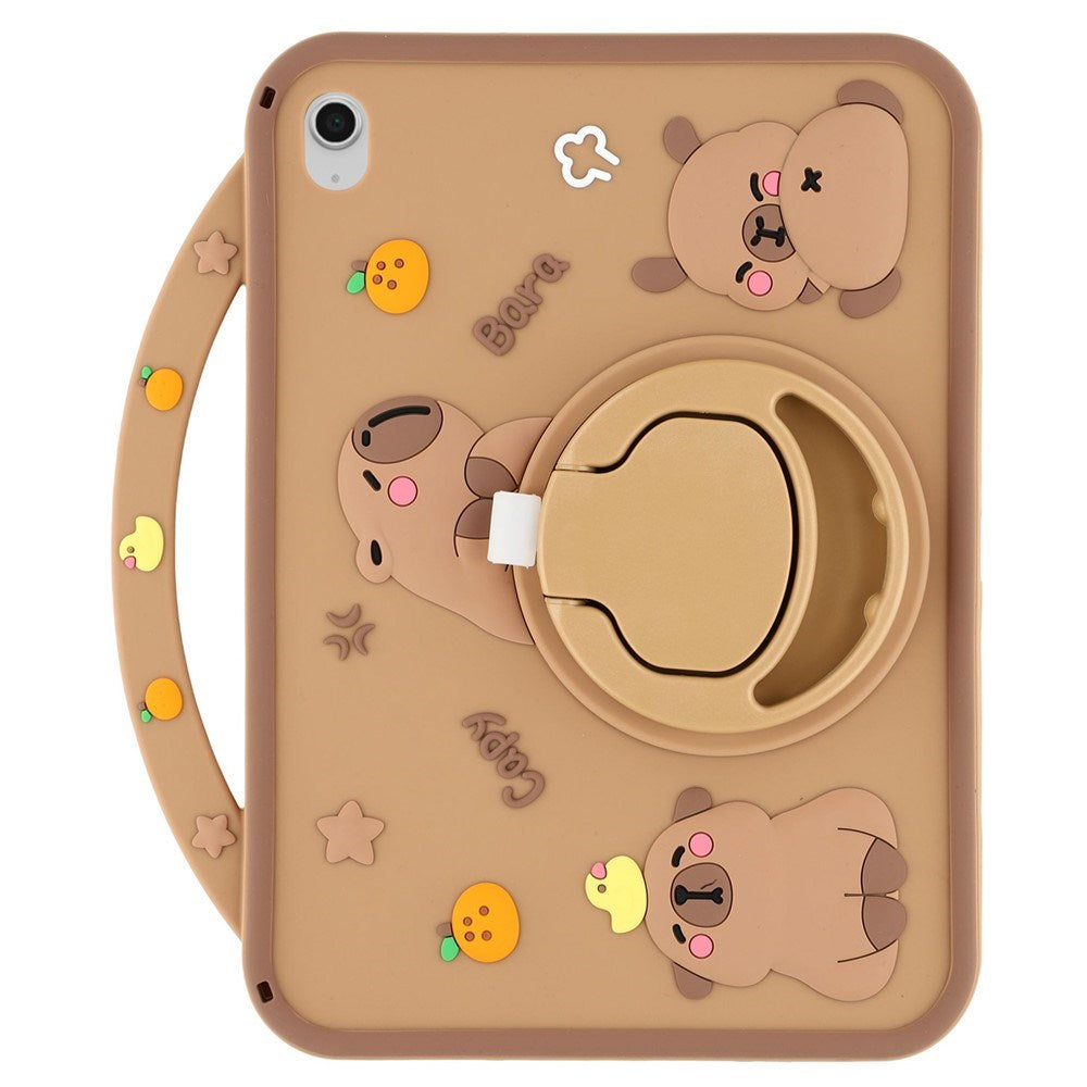 iPad 11" (2025) / 10.9" (2022) EIDERWOOD Silikon Deksel m. Roterende Kickstand - Capybara