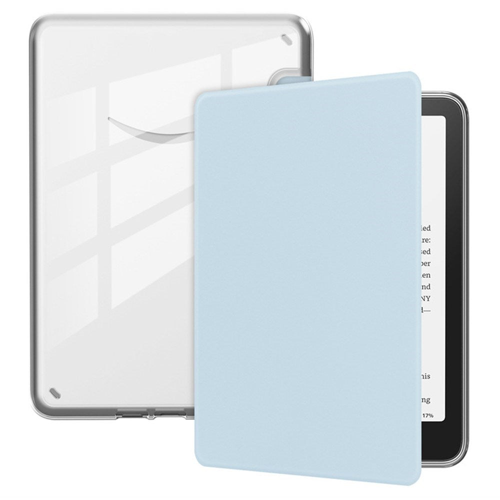 EIDERWOOD Amazon Kindle 11th Generation (2022) Kunstskinn Flip Deksel - Gjennomsiktig / Lyseblå