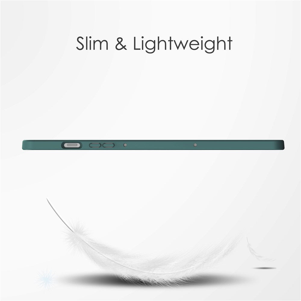 EIDERWOOD Samsung Galaxy Tab S10 Lite / S10 FE / S9 FE Flip Deksel - Stativfunksjon & Styluspennholder - Gjennomsiktig / Mørkegrønn