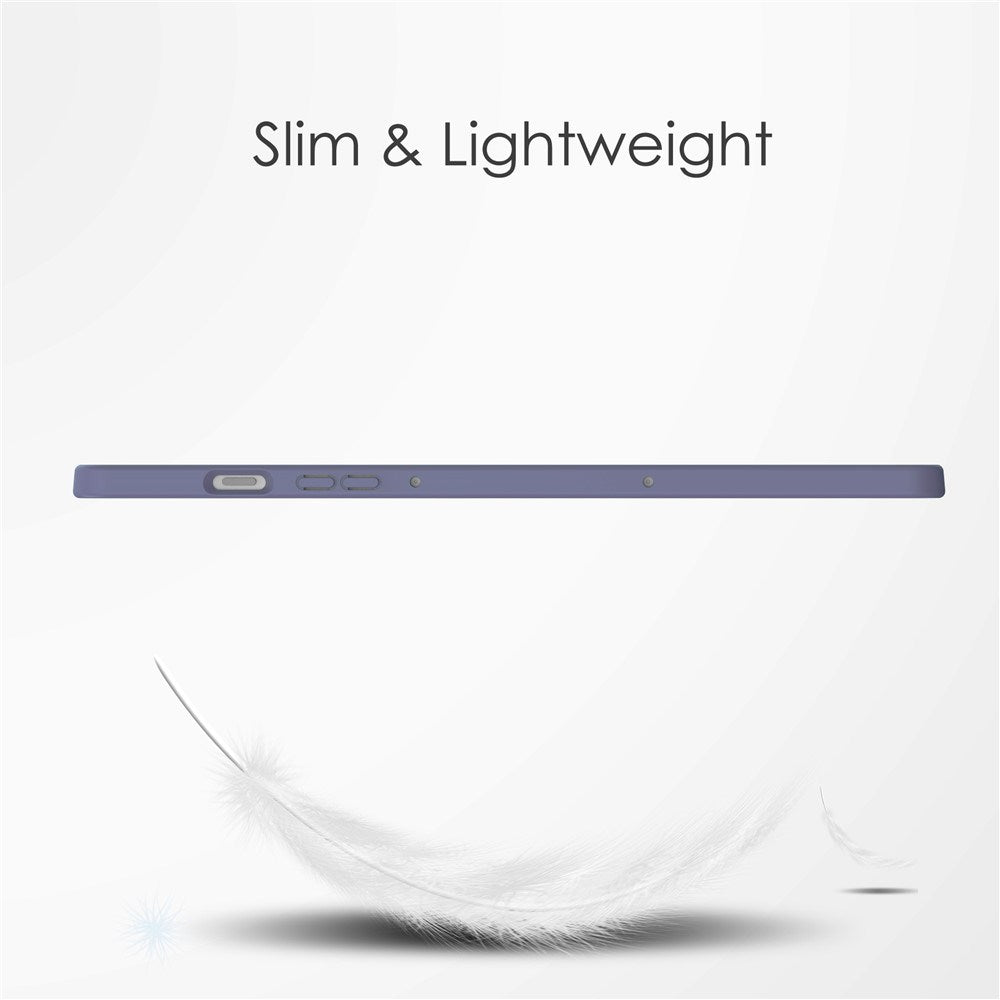 EIDERWOOD Samsung Galaxy Tab S10 Lite / S10 FE / S9 FE Flip Deksel - Stativfunksjon & Styluspennholder - Gjennomsiktig / Grå Lilla