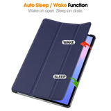 EIDERWOOD Samsung Galaxy Tab S10 FE+ (Plus) Kunstskinn Flip Deksel m. Stativfunksjon & Pencil Holder - Blå